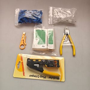 Ruihua Network Crimping Tool Kit Cat5 Cat6 Cat7 RJ45 Pliers With Connectors And Soft Case For <b>Telecommunications</b> Repair - Product Image 3