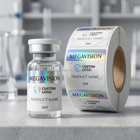 Étiquettes autocollantes personnalisées de qualité industrielle pour flacons de peptides, étiquettes imperméables pour petites bouteilles de 3 ml, 10 ml, 20 ml pour flacons d'émulsion
