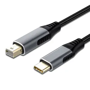 Xpup USB C迷你显示端口Kabel Thunderbolt 3 usb-c至迷你显示端口灰色电缆-4K 60Hz