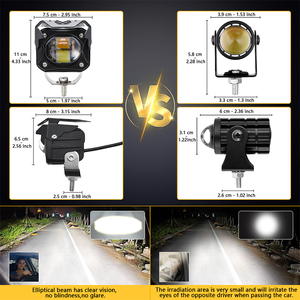 Luces LED antiniebla DE CONDUCCIÓN impermeables de 12W, focos auxiliares de doble color (ámbar y Blanco) para motocicletas todoterreno - Product Image 5