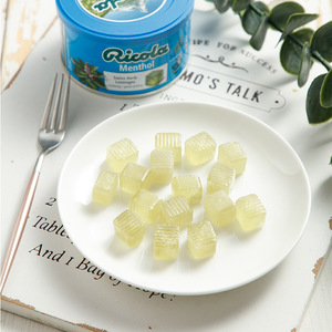 Caramelos de Regaliz <span class=keywords><strong>Ricola</strong></span> Importados, Caramelos Duros Recubiertos con Sabores Frutales, 100g en Lata, Certificación HACCP, Sabor Dulce - Product Image 3