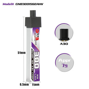 GAONENG GNB 1S 300mAh 3.8V 60C Tête plastique A30 HV RC LiPo Batterie Inductrix FPV BNF BLADE Horizon <span class=keywords><strong>eflite</strong></span> Upgraded from 300MAH - Product Image 3