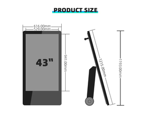 Outdoor Advertising 32-43 Inch Waterproof 4K Mini-<b>LED</b> Backlit Digital Poster <b>Battery</b> Operated Floor Standing LCD Display Signage - Product Image 6