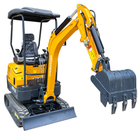 Excavadora de cadenas de 1.8 toneladas, miniexcavadora con brazo oscilante, motor diésel de tres cilindros refrigerado por agua con certificación EURO V, HT18L
