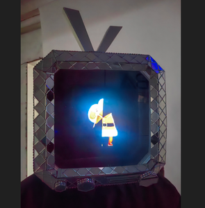 Couvre-chef doré en argent Masque miroir réfléchissant TV Masque de soirée Cosplay <span class=keywords><strong>Casque</strong></span> <span class=keywords><strong>pour</strong></span> discothèque - Product Image 1