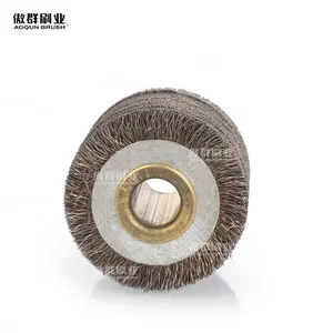 Wholesales Price Polishing Deburring Cleaning Brass-coated Stainless Steel Wire Dish Circular Round Wheel Flat Brushes Motor-dom