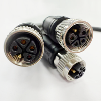 Conector M12 de Cobre Personalizado de 4 y 8 Pines, Ensamblaje de Cable M12 Macho y Hembra, Arnés de Cables Industriales Impermeables IP68