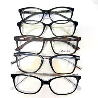 Stock promocional Mix Random $1 Precio barato Precio de descuento de acetato Marco óptico Estampado juvenil Gafas ligeras de borde completo