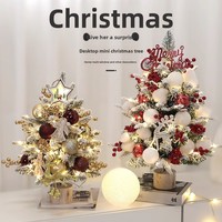 En gros, Mini sapin de Noël blanc en PVC de 60 cm, ensemble cadeau avec pendentifs pour arrangement DIY, pré-éclairé, pour maison, bureau, fenêtre, table, fabriqué en Chine