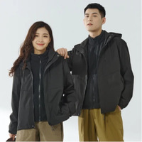 Ensemble de veste bomber à capuche 3-en-1 pour homme et femme, imperméable, coupe-vent, doublure en polaire thermique, tendance hiver