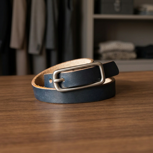 BS INTERNATIONAL NA291 Party Style Solid Square Cow Hide Leather Pin Buckle Belt Waterproof Heavy Duty Eco-Friendly Steel Buckle - Product Image 1