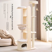 Structure d'escalade pour chat en gros avec livraison directe, idéale pour petits appartements – Niche intégrée pour chat à empreinte réduite, grande taille, dédiée aux chats
