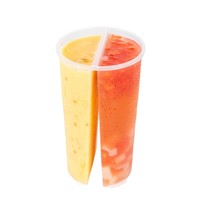 Vasos de Plástico Divididos para Bebidas, Vasos en Forma de Corazón con Tapas, Desechables, de Doble Compartimento para Té con Leche, Jugo