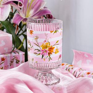Burymento Pink Striped Floral <b>Wrapping</b> <b>Paper</b> 17 In X 32.8 Ft Reversible Gift Wrap For Baby Shower Birthday Valentine's Day - Product Image 6