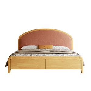 Luxury King Queen Size Wooden Bed Frame Floating Vintage Double Bed Modern Bedroom <strong>Furniture</strong> Upholstered Soft Bed <strong>Smart</strong> - Product Image 3