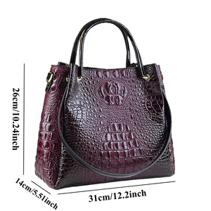 Nuova Borsa Tote 2026, Borsa a Secchiello da Donna con Motivo <span class=keywords><strong>Coccodrillo</strong></span>, Borsa a Spalla in Stile <span class=keywords><strong>Europeo</strong></span> e Americano, Borsa Retrò - Product Image 6
