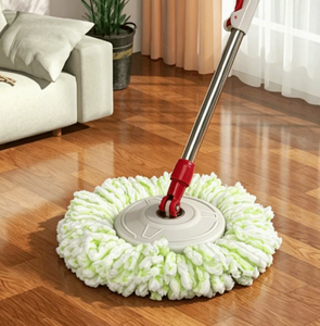 Mopa con Cubeta, Plegable, sin Necesidad de Lavar a <span class=keywords><strong>Mano</strong></span>, con Polea y Barra de Tracción, Almohadilla de Microfibra, Cesta de Plástico - Product Image 2