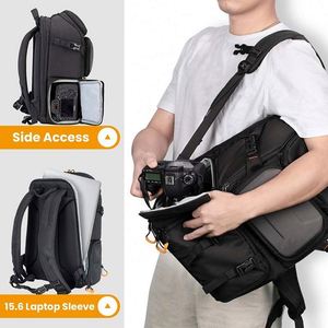 Sac à dos pour appareil photo, grand sac pour appareil photo avec compartiment pour ordinateur portable, support pour trépied, housse imperméable, photographie en plein air - Product Image 4