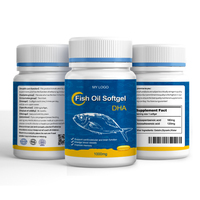 Gélules d'huile de poisson Oméga 3 haute puissance 100% naturelles certifiées Halal KOSHER EPA DHA rapport personnalisé Soutien santé cardiaque et cérébrale Vente en gros