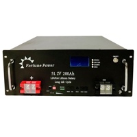 Batterie au lithium LiFePO4 Fortune Power Rack montée sur support 48V 51.2V 200Ah pour stockage d'énergie domestique, garantie 5 ans, 6000 cycles