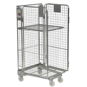 जस्ती <span class=keywords><strong>Foldable</strong></span> भंडारण रोलिंग पिंजरे गाड़ी तार जाल ट्राली - Product Image 6