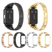 Bracelet de montre intégré en acier inoxydable incrusté de strass, étui de protection brillant pour Samsung Galaxy Fit 3 SM-R390