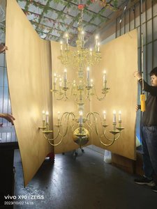 Lámpara colgante de cobre de tres capas, lámpara colgante larga/ovalada/cuadrada, luz colgante para comedor, hotel, decoración elegante - Product Image 6