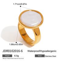 Bague ovale en acier inoxydable Gaovo avec pierre blanche pour femme, étanche, hypoallergénique, accessoire de mode, collection cadeau