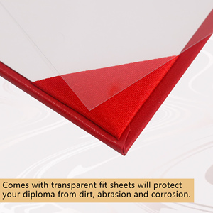 Funda para Certificado de Graduación de Cuero Sintético Liso A4 8.5x11 con Estampado Plateado e Interior de Cartón Blanco - Product Image 5