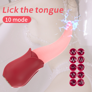 Vibradores Realistas con Forma de Lengua y Rosa, Juguetes Sexuales para Mujeres Adultas con Estimulador de Punto G, Clítoris y Masajeador de Pezones, Gran Venta - Product Image 5