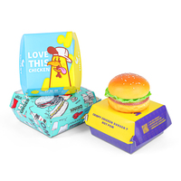 Boîte à hamburger personnalisée de qualité alimentaire JAHOO, boîte à emporter pour la restauration rapide, emballage pour frites, boîte en papier