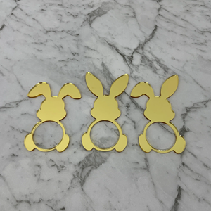 ที่ใส่ผ้าเช็ดปากอะคริลิกกระจกสีทองรูปกระต่ายอีสเตอร์ที่ตั้งโต๊ะ - Product Image 5