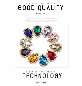 Gota de agua de colores mezclados para coser diamantes de imitación con cristal de garra dorada Strass para ropa en vestido de baile Darments Decoración - Product Image 4