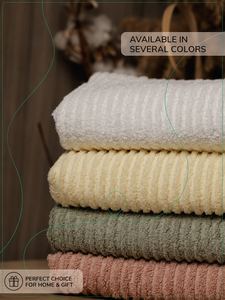 Toalla de Baño de Algodón de Alta Calidad con Rayas en Relieve, 50x90cm, 300-600 GSM, Suave y Absorbente, para Hotel y Hogar - Product Image 5