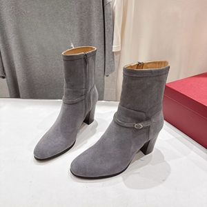 รองเท้าบูทส้นกลางแบบปรับได้พร้อมสายรัดข้อเท้าและซิปสำหรับผู้หญิง เหมาะสำหรับฤดูใบไม้ร่วง ฤดูหนาว และโอกาสพิเศษต่างๆ เช่น วันวาเลนไทน์ - Product Image 1