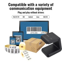 Escáner de código QR 2D de escritorio, escáner de código de barras MRZ para pasaporte, compatible con código OCR, escáner de código de barras