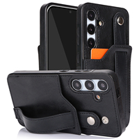Casing ponsel kulit PU pemblokir RFID, casing penutup belakang ponsel kulit PU lembut tahan guncangan untuk Samsung A32 S23 S24