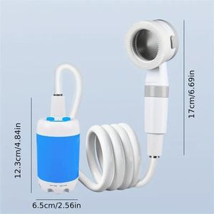 Douche de <span class=keywords><strong>camping</strong></span> portable électrique rechargeable multifonction en plastique, auto-amorçante, pour dortoir, voiture, extérieur, bleue, pour animaux de compagnie, toilettes simples - Product Image 3