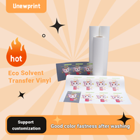 UNEWPRINT Lot de 4 en 1 Vinyle thermocollant imprimable blanc éco-solvant PU 50 cm x 30 m HTV