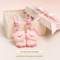 Vente en gros de porte-clés magnétiques personnalisés en forme de cochon rose, motif animal de dessin animé mignon, pour cadeaux en vrac et fournitures pour porte-clés