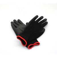 Gants de travail antidérapants en polyester, 13g, sécurité, bon marché, industriel, enduit de PU noir, vente en gros