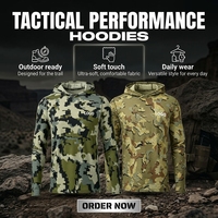 T-shirt tactique à capuche pour homme, à séchage rapide, manches longues, pour la chasse et la randonnée en extérieur, protection solaire, logo personnalisable
