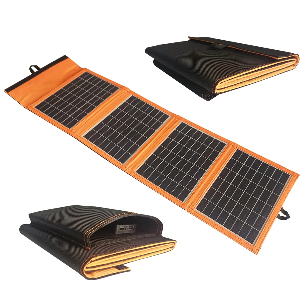 4 Foldable Portable Solar Panel 20W Output 5V 2 USB Waterproof Solar Battery Panel Portable Charger