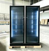 Réfrigérateur commercial vertical à porte vitrée LED pour boissons, vin et spiritueux, idéal pour supermarchés et bars-restaurants
