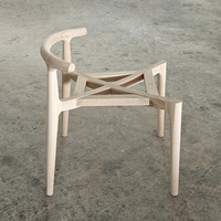 Cadre de chaise en bois de style scandinave personnalisation en bois non fini cadre de chaise de salle à manger pour le rembourrage personnalisé