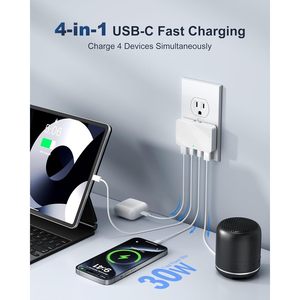 <b>USB</b> C Wall Charger 4 Ports PD20W Fast Charging <b>Plug</b> <b>Adapter</b> for Home Office Use - Product Image 2