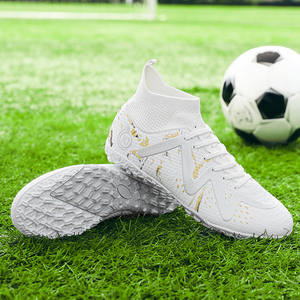 Chaussures de football à tige haute avec semelle en caoutchouc TPU, crampons de sport pour hommes, femmes et enfants, pour terrain synthétique et herbe, intérieur et extérieur - Product Image 3