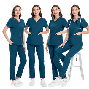 42020 Blouse médicale <span class=keywords><strong>haut</strong></span> <span class=keywords><strong>de</strong></span> <span class=keywords><strong>gamme</strong></span> pour femme, col en V, en Spandex, bleue, style tunique - Product Image 1