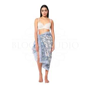 Sarong de Algodón con Estampado a Mano a Excelente Precio para Mujer, Ligero, para Usar como Cubrebañador, Ropa de Playa y Resort para el Verano - Product Image 3