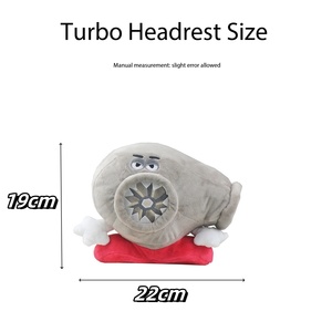 Ensemble d'accessoires intérieurs pour voiture JDM, style minimaliste, oreiller de tête en peluche et support lombaire avec mousse à mémoire de forme, coussin lombaire style turbo - Product Image 2
